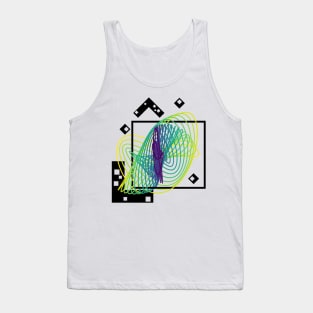 Harmonograph Pendulum Geometry | Viridis MultiVerse Yellow Green Blue Tank Top